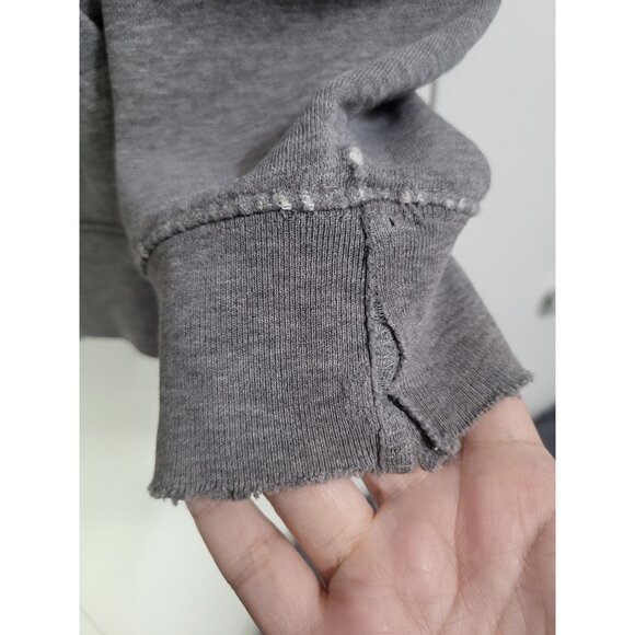 VTG Aeropostale SZ M y2k Grunge Thrashed Hoodie Sweatshirt Pullover Gray *READ - Picture 6 of 11